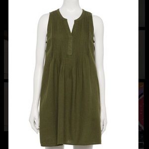 Sonoma pintuck linen-blend dress